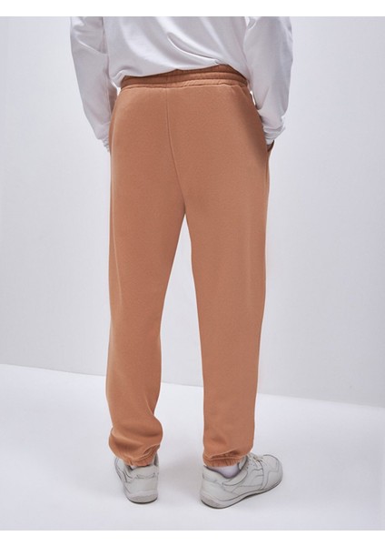 Sloganlı Jogger Camel Eşofman