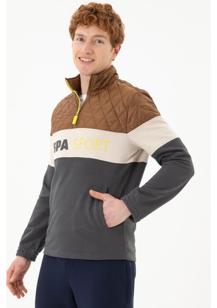 Dik Yaka Antrasit Erkek Sweatshırt Rc-Duyga modelleri