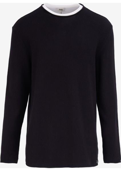 Bisiklet Yaka Basic Düz Siyah Erkek Kazak J4WM-KZK4300 fiyatları