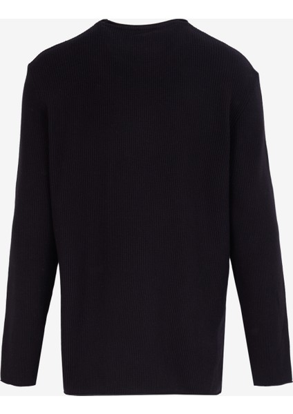 Bisiklet Yaka Basic Düz Siyah Erkek Kazak J4WM-KZK4300 modelleri