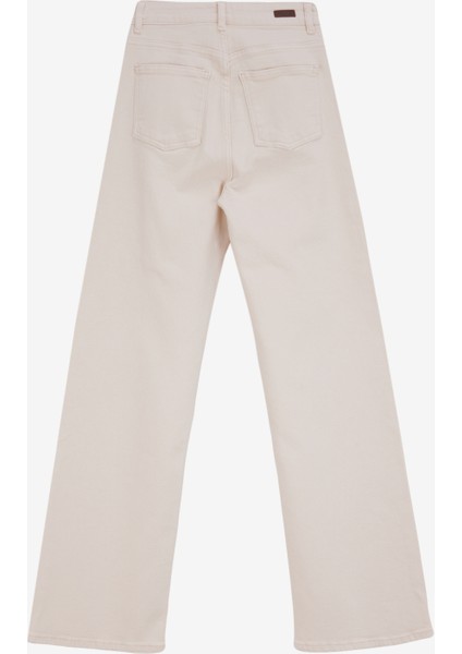 Yüksek Bel Bootcut Paça Flare Ekru Kadın Denim Pantolon J4WL-PNT7093 fiyatları
