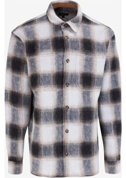 Basic Gömlek Yaka Ekose Kahve Erkek Gömlek FC4WM-GML 2606