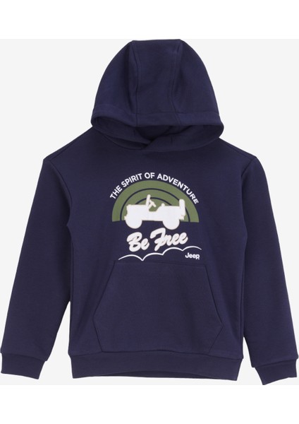 Baskılı Erkek Lacivert Sweatshırt J4WB-SWT7777