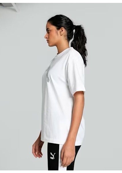 Beyaz Kadın Bisiklet Yaka T-Shirts 68161905 Her Graphic Tee fiyatları