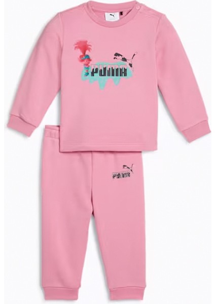 Düz Pembe Kadın Eşofman Takımı 62738248-PUMA x Trolls Crew Jogger