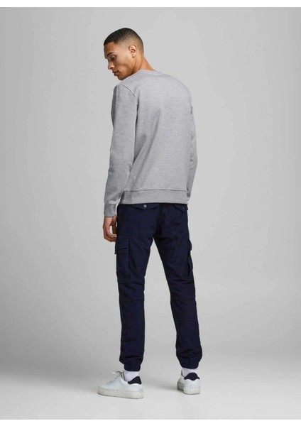 Düz Yaka Gri Erkek Sweatshırt 12181903_JJEBASIC Sweat Crew Neck N indirimleri