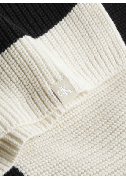 Balıkçı Yaka Standart Çizgili Beyaz Kazak Kadın Chunky Loose Hıgh Neck Sweater fiyatları