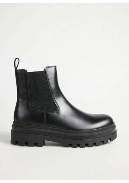 Calvin Klein Deri Siyah Erkek Bot Lugged Chelsea Boot Lth