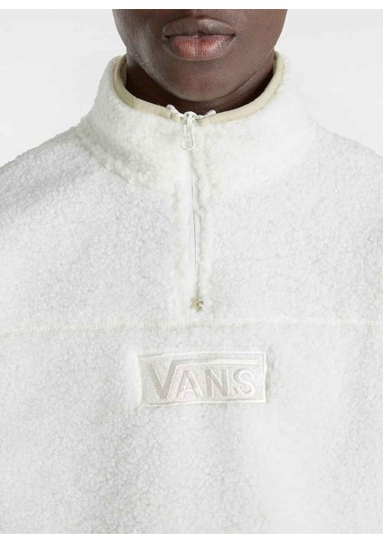 Krem Erkek Fermuarlı Yaka Normal Kalıp Sweatshirt VN000HPFFS81-VANS Boxed Sherpa Qzıp