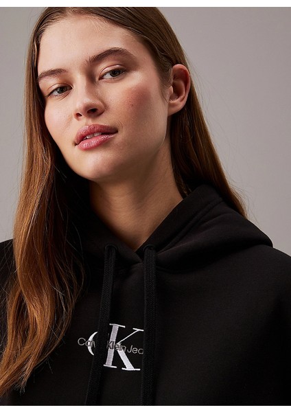 Kapüşon Yaka Nakışlı Siyah Kadın Sweatshırt J20J223536BAN modelleri