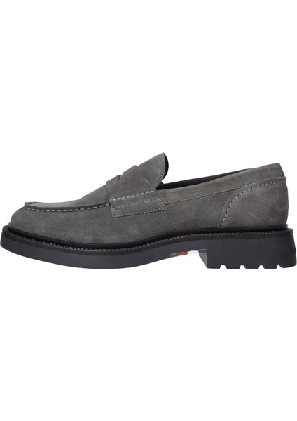 Tommy Hilfiger Süet Gri Erkek Loafer Hılfıger Comfort Lwt Sde Loafer