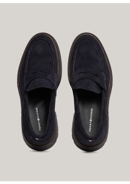 Tommy Hilfiger Süet Lacivert Erkek Loafer Hılfıger Comfort Lwt Sde Loafer