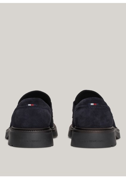 Tommy Hilfiger Süet Lacivert Erkek Loafer Hılfıger Comfort Lwt Sde Loafer