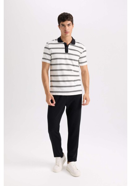 Slim Fit Dar Kesim Polo Yaka Çizgili Kısa Kollu Tişört D4720AX24SM fiyatları