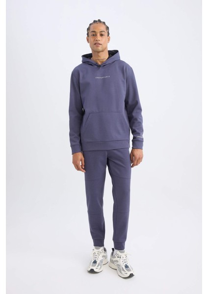 Fit Jogger Eşofman Altı Skuba Dalgıç Kumaş Standart Fit Beli Bağcıklı Lastikli Paça D1898AX24AU