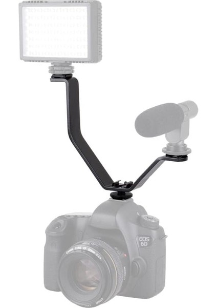 Makineler Için V Bracket Üç Grişli Flaş, Led, Mikrofon Vb. Tutucu
