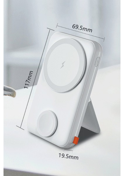 Multipurpose 20W 10.000 Mah Dijital Şarj Göstergeli Telefon ve Saat Için Kablosuz Şarj Magsafe Powerbank