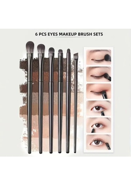 Yumuşak Göz Makyajı Fırça Seti 6'lı Far Eyeliner Detay