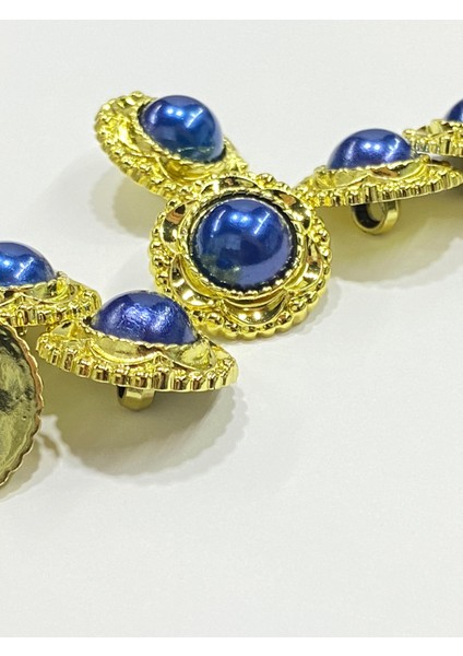 Vintage Serisi Düğme Seti 2 cm 6 Lı Set (Gold -Lacivert ) fiyatları