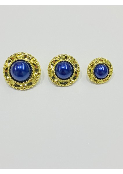 Vintage Serisi Düğme Seti 2 cm 6 Lı Set (Gold -Lacivert ) fırsatları