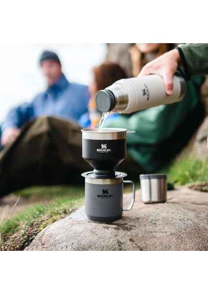 Klasik Brew Pour Over Paslanmaz Çelik Kahve Demleyici Siyah