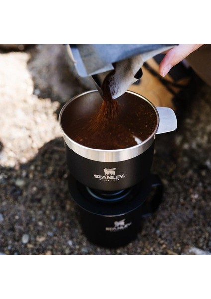 Klasik Brew Pour Over Paslanmaz Çelik Kahve Demleyici Siyah