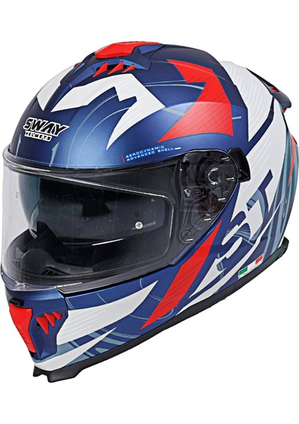Kapalı Kask Sw 865 St Mavi Kırmızı