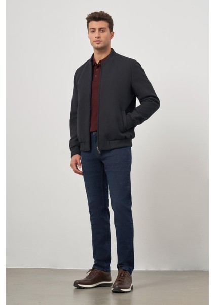 Koyu Lacivert Kaşe Kolej Yaka Düz Yırtmaçsız Tam Astar Comfort Fit Classic Mont 1007245159 fiyatları