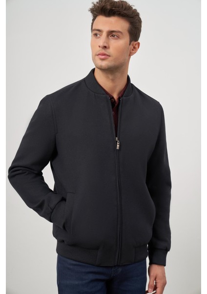 Koyu Lacivert Kaşe Kolej Yaka Düz Yırtmaçsız Tam Astar Comfort Fit Classic Mont 1007245159 modelleri