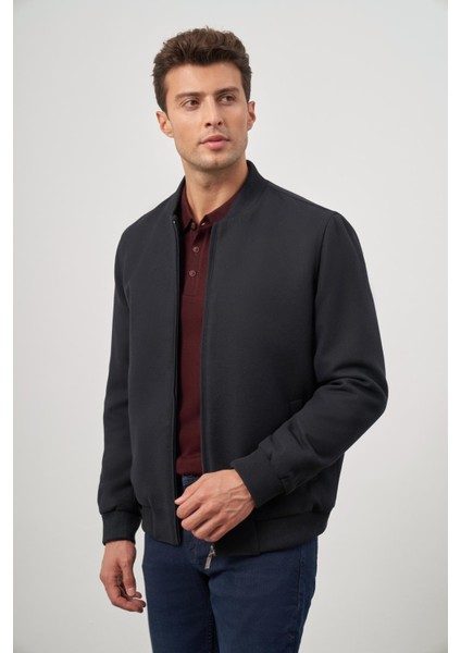 Koyu Lacivert Kaşe Kolej Yaka Düz Yırtmaçsız Tam Astar Comfort Fit Classic Mont 1007245159 fırsatları