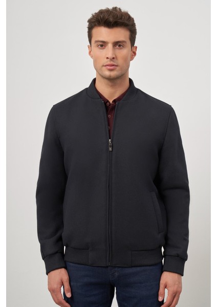 Koyu Lacivert Kaşe Kolej Yaka Düz Yırtmaçsız Tam Astar Comfort Fit Classic Mont 1007245159 indirimleri