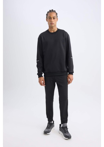 DeFactoFit Standart Fit Bisiklet Yaka Basic Düz Sporcu Sweatshirt E0073AX24WN