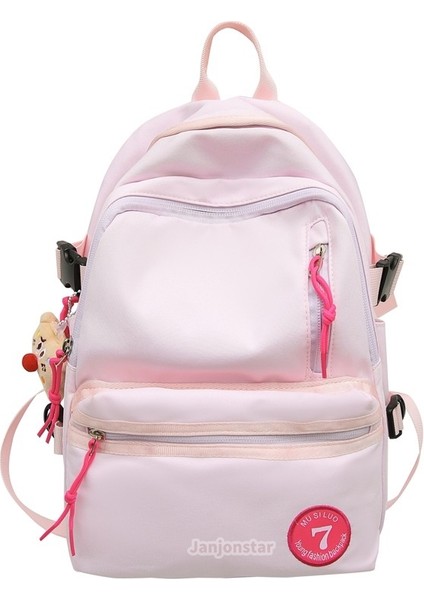 2024 Bahar Yeni Öğrenci Sırt Çantası Okul Çantası Basit Kore Tarzı Sırt Çantası Kadın Seyahat Eğlence Çantası (Yurt Dışından)