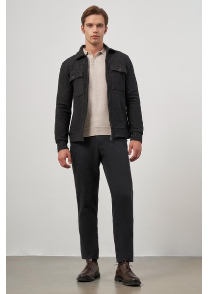 Siyah Örme Bebe Yaka Kendinden Desenli Yırtmaçsız Astarsız Slim Fit Classic Mont 1007245156 fiyatları