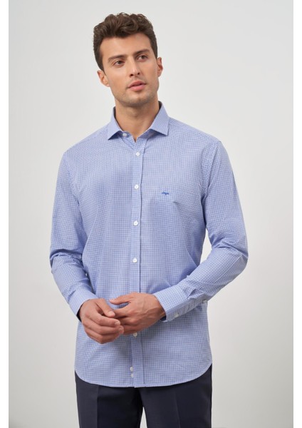 Saks Uzun Kol Kareli Desen Yarım İtalyan Cepli Classic Comfort Fit Gömlek 1004245188 modelleri