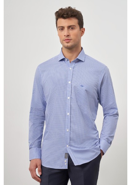 Saks Uzun Kol Kareli Desen Yarım İtalyan Cepli Classic Comfort Fit Gömlek 1004245188 indirimleri