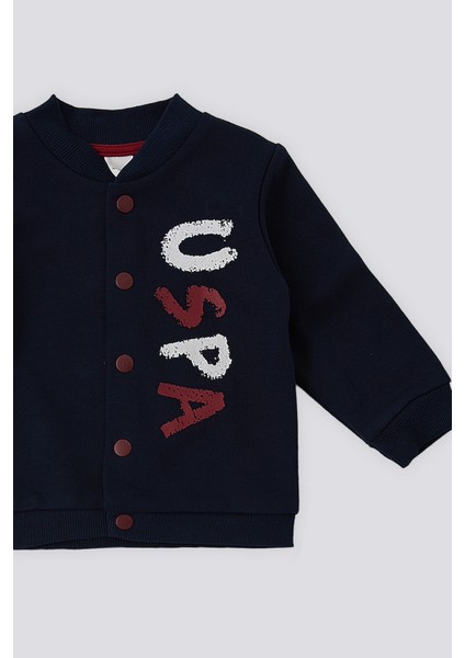 Lacivert Çıtçıtlı Uspa Baskı Bebek 2'li Takım modelleri