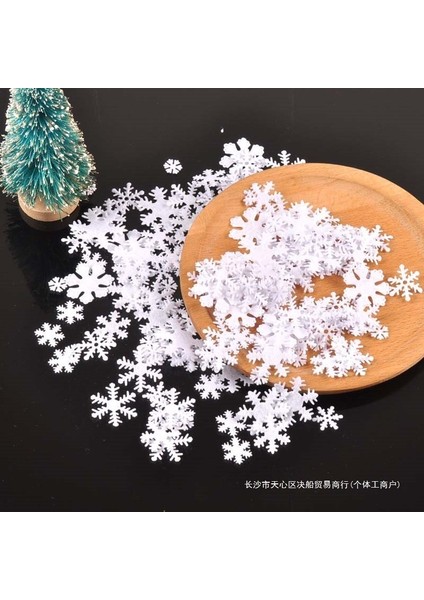 Mini Beyaz Kar Tanesi Noel Dekorasyon Macunu Aksesuarları Dıy El Sanatları Oluşturma Malzemeleri 1-3 cm 100/PAKET (Yurt Dışından)