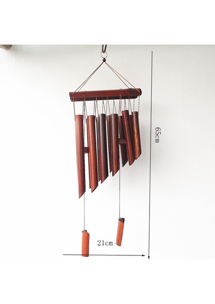 Yaratıcı Kişilik El Yapımı Bambu 12 Tüp Zanaat Rüzgar Çanı (Yurt Dışından)