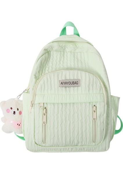 Düz Renkli Harflerle Sevimli ve Taze Öğrenci Sırt Çantası, Basit ve Tatlı Kız Sırt Çantası (Yurt Dışından)