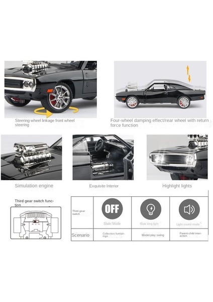 Jianyuan Dodge Charger Alaşım Büyük Araba Modeli Çocuk Koleksiyonu (Yurt Dışından)