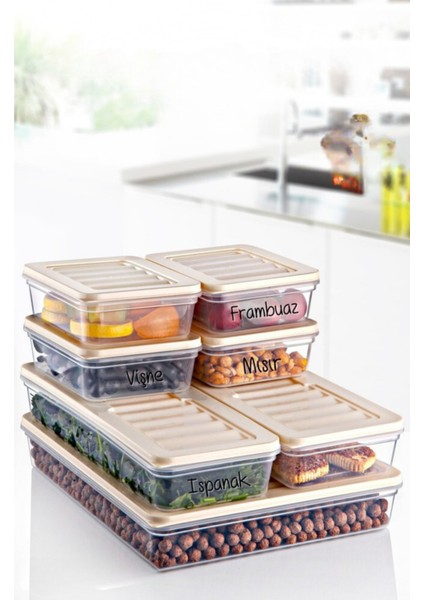 7'li Set Freshbox Mikroldaga ve Difrize Uygun Saklama Kabı X1 2,4 Lt / X2 1,17 Lt / X4 0,6 Lt