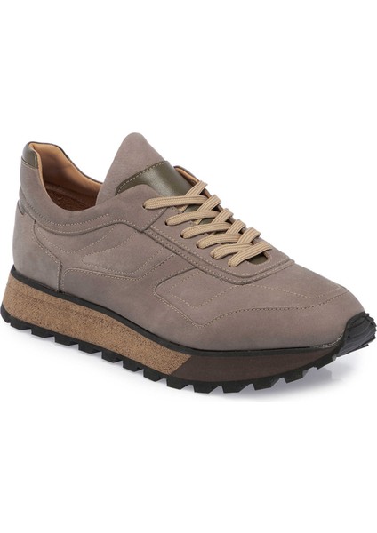 Gri Hakiki Nubuk Deri Erkek Sneaker - E23S1AY56359-A40