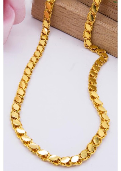22 Ayar Altın Zincir 3 mm 50 cm Pullu Halep Zincir Kadın Kolye LKZNC1096