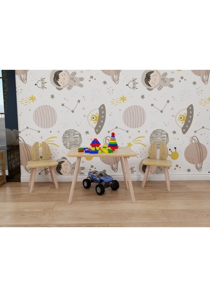 Rabito Çocuk Oyun ve Aktivite Masa Sandalye Takımı-Lefkas Meşe