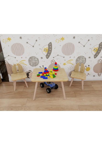 Rabito Çocuk Oyun ve Aktivite Masa Sandalye Takımı-Lefkas Meşe fırsatları