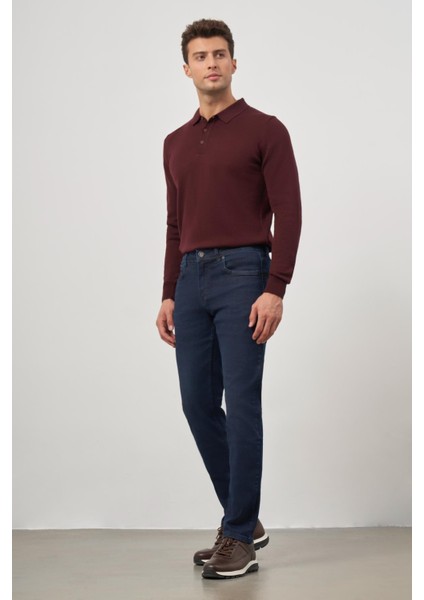 Lacivert Düz Gabardin Slim Fit Casual Denim Pantolon 1023245154 fiyatları