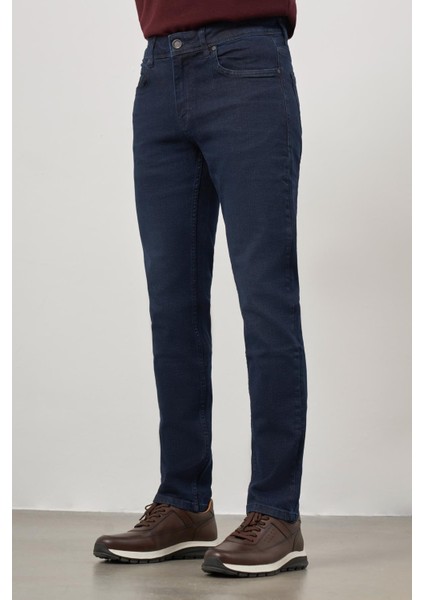 Lacivert Düz Gabardin Slim Fit Casual Denim Pantolon 1023245154 indirimleri