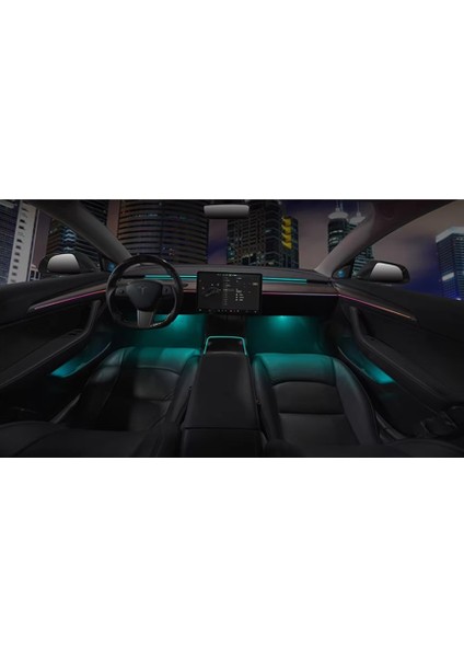 Tesla Model 3 Lazer Gravür Rgb LED Ambiyans Aydınlatma Seti