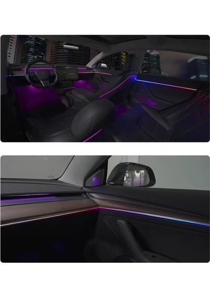 Tesla Model 3 Lazer Gravür Rgb LED Ambiyans Aydınlatma Seti